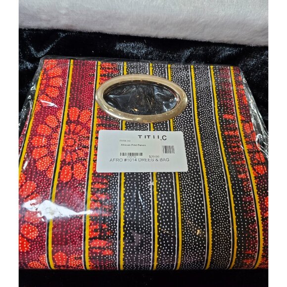 African Theme Purse Gold Loop Handle Accent - Picture 3 of 5